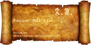 Keczer Mária névjegykártya