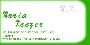 maria keczer business card